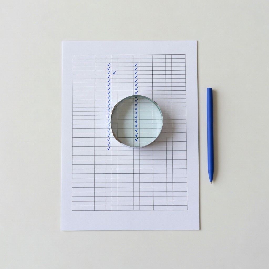 Editorial scoring process flat-lay